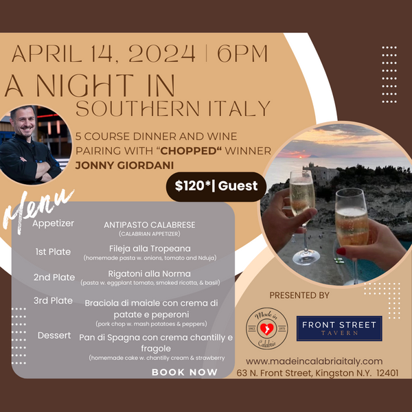 A Night in Southern Italy| 5 Course Dinner & Wine Pairing